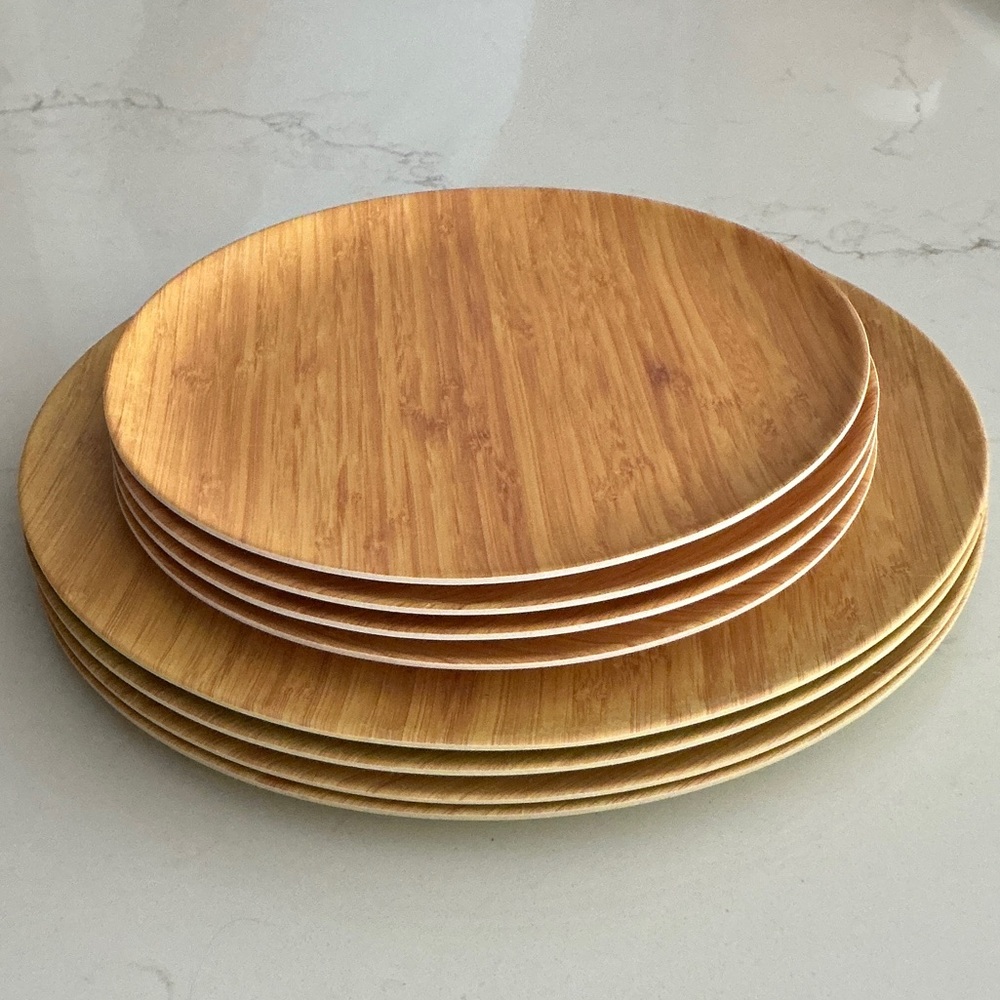 Natural Bamboo Dinner Plate Set (8 plates)